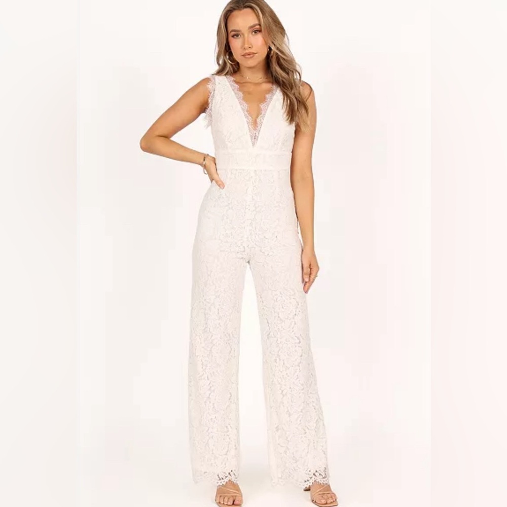 Petal and Pup White Lace Jumpsuit